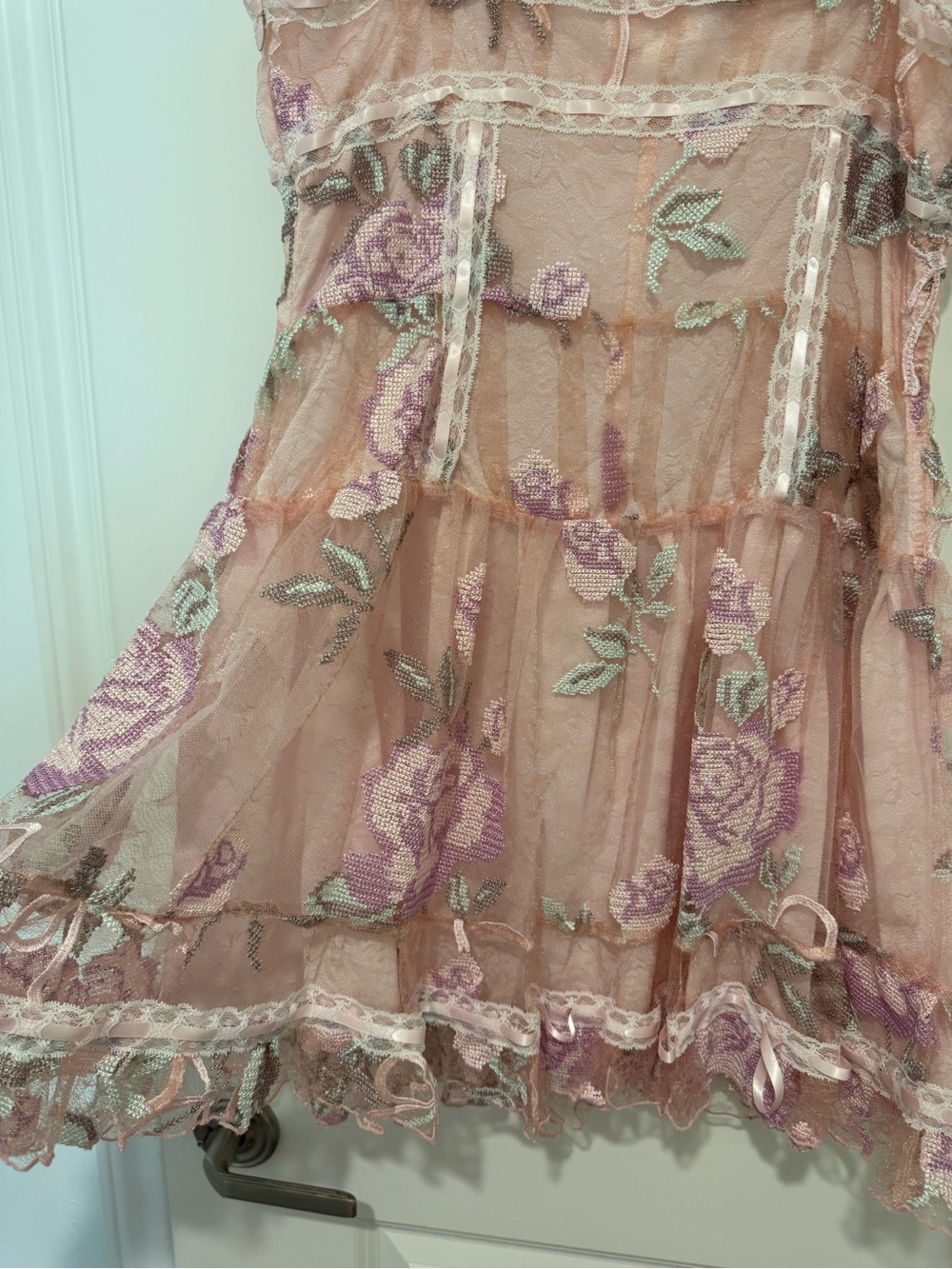 For Love and Lemons Emmeline Embroidery Ruffled Mini Dress - Picture 9 of 16